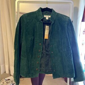 NWT Vintage Coldwater Creek Forest Green Suede Blazer